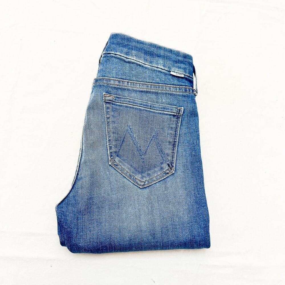 Mother Looker Ankle Fray Birds of Paradise Raw Hem Denim Jeans SIze 25